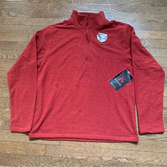 Killik Men's Essential 1/4 Zip Long Sleeve Casual Shirt | Size Large | Red NEW!! - Picture 6 of 9